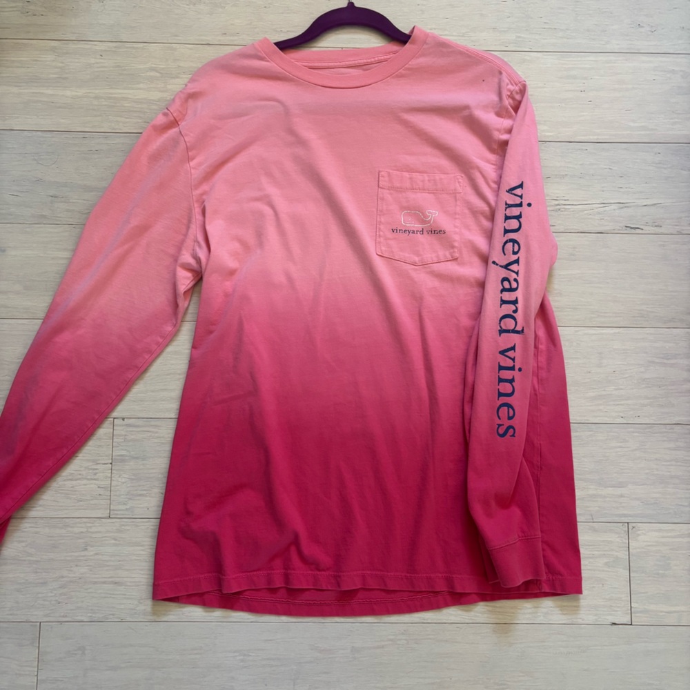 Vineyard Vines Pink Gradient Long Sleeve Tee